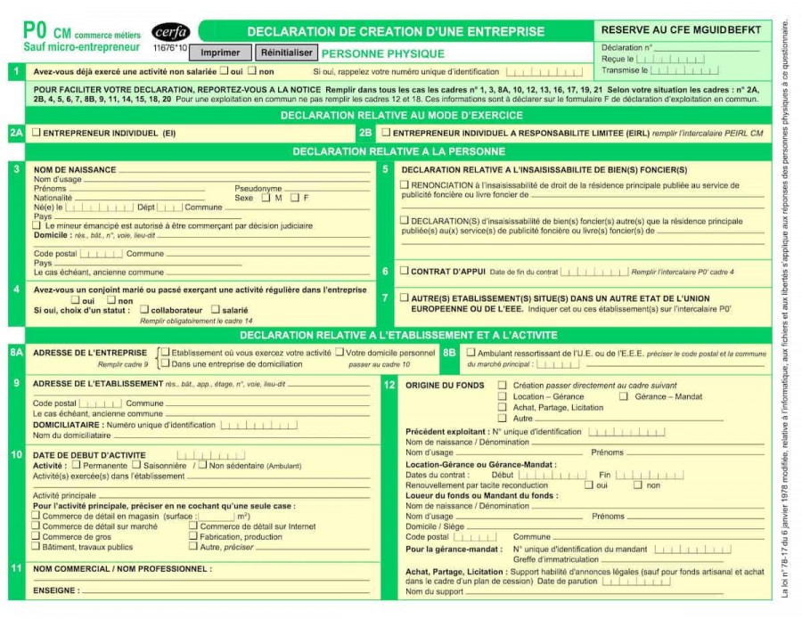 Comment obtenir le formulaire p0 ?